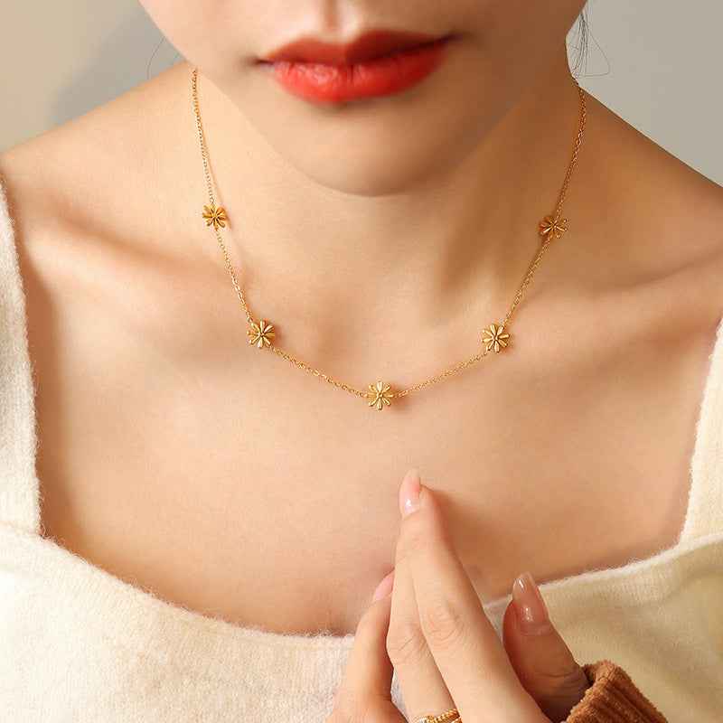 Gold-Plated Titanium Steel Necklace - Durable, Hypoallergenic & Adjustable Length