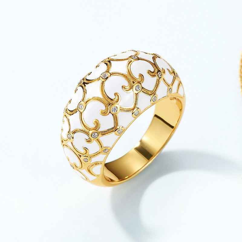 Light Luxury Gold Dripping Oil Finish Ring – Simple Silver Band 10K Gold Women's Everyday Jewelry