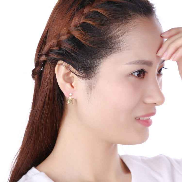 Minimalist Topaz Crystal Earrings – Geometric Korean-Inspired 925 Sterling Silver Studs