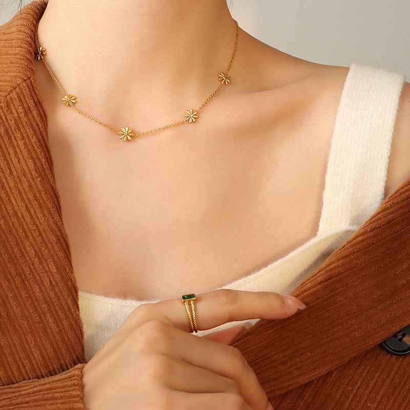Gold-Plated Titanium Steel Necklace - Durable, Hypoallergenic & Adjustable Length