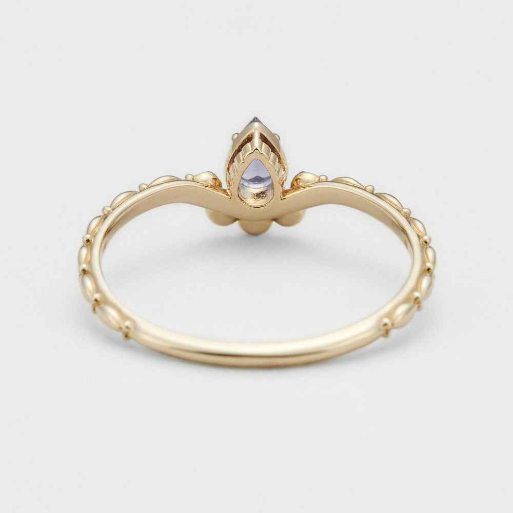 Sterling Silver Tanzanite Ring - Modern Geometric Design, S925 Everyday Jewelry (US Sizes 5–8)