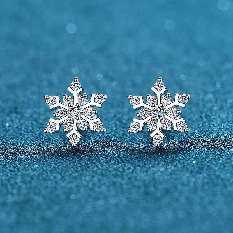 Moissanite Snowflake Earrings for Elegant Style and Sparkle