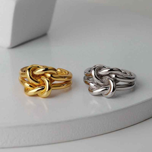 Women's Multilayer Silver Ring - Elegant Winding Design