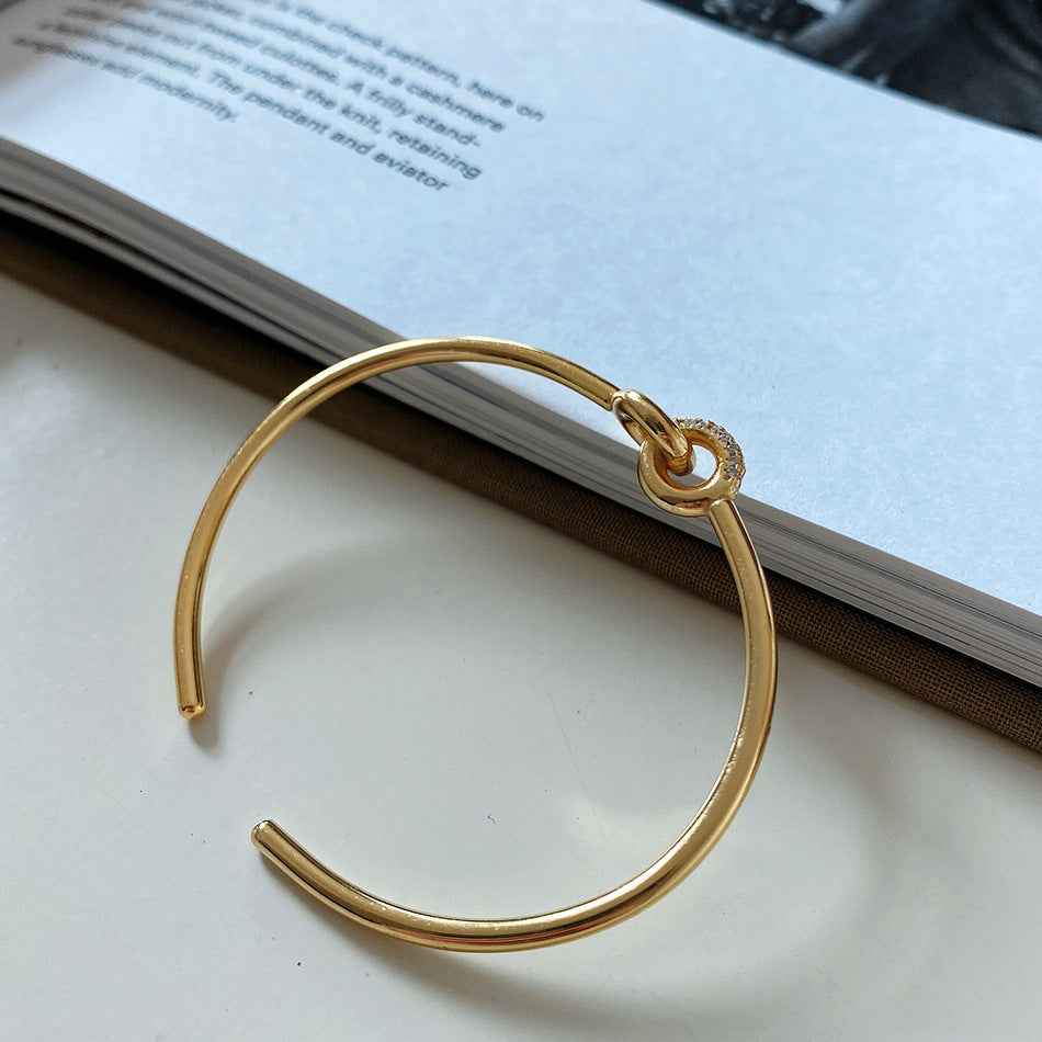 Korean Style Sterling Silver Bracelet - 18K Gold Plated Minimalist Fashion