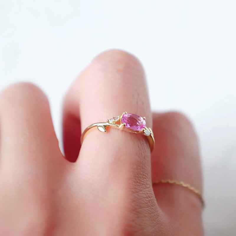 Gold Plated Sterling Silver Ring with Simulated Diamond Accent for Women - Sizes 6-10