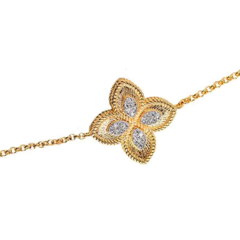 Gold Sterling Silver Bracelet - Adjustable Intellectual Elegance Design (S925, 18+2cm)