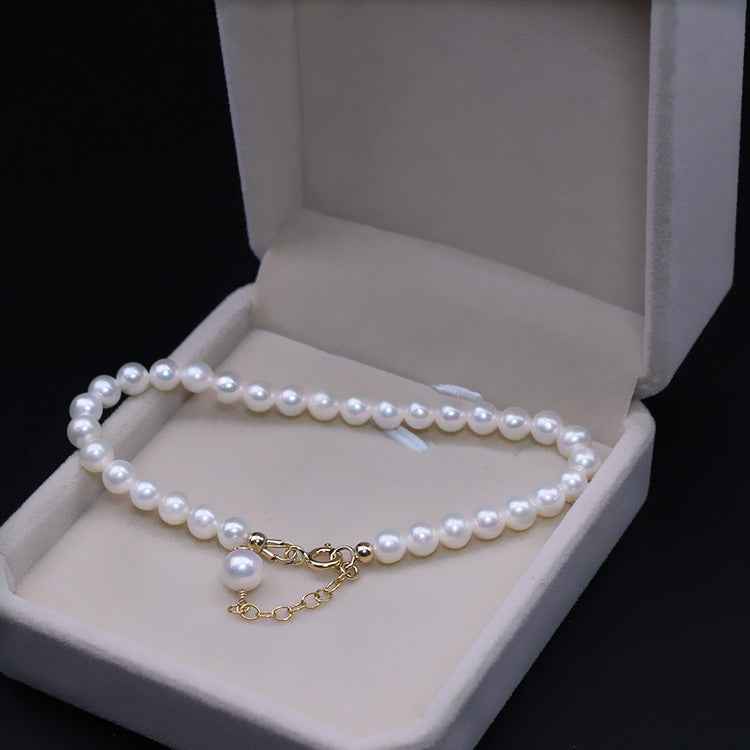 Mini Freshwater Pearl Gold Bracelet & 14K Gold-Clad Anklet – Adjustable, Versatile Luxury