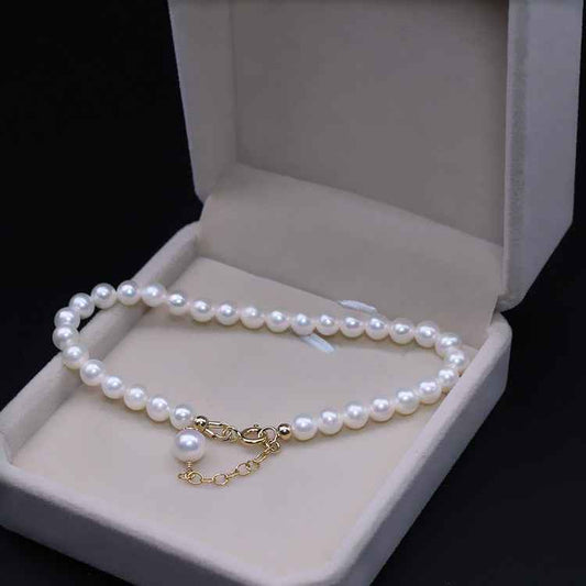 Mini Freshwater Pearl Gold Bracelet & 14K Gold-Clad Anklet – Adjustable, Versatile Luxury
