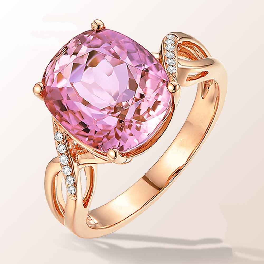 Rosalind Cushion Cut Pink Crystal Ring for Elegant Style