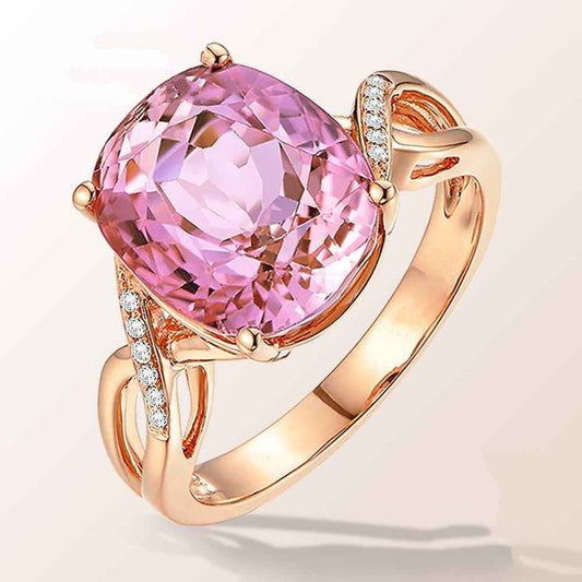 Rosalind Cushion Cut Pink Crystal Ring for Elegant Style