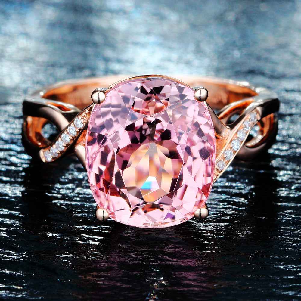 Rosalind Cushion Cut Pink Crystal Ring for Elegant Style