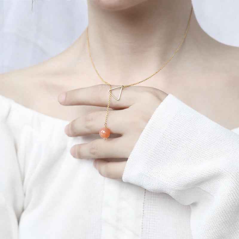 Minimalist Sun Pendant Necklace in Sterling Silver with 45cm Chain for Everyday Elegance