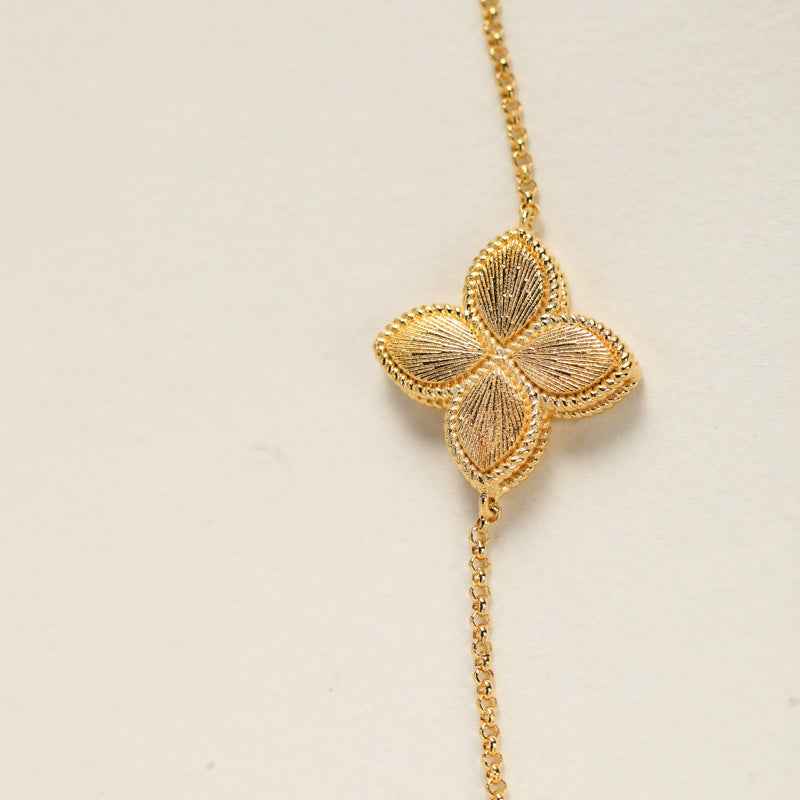 Gold Sterling Silver Bracelet - Adjustable Intellectual Elegance Design (S925, 18+2cm)