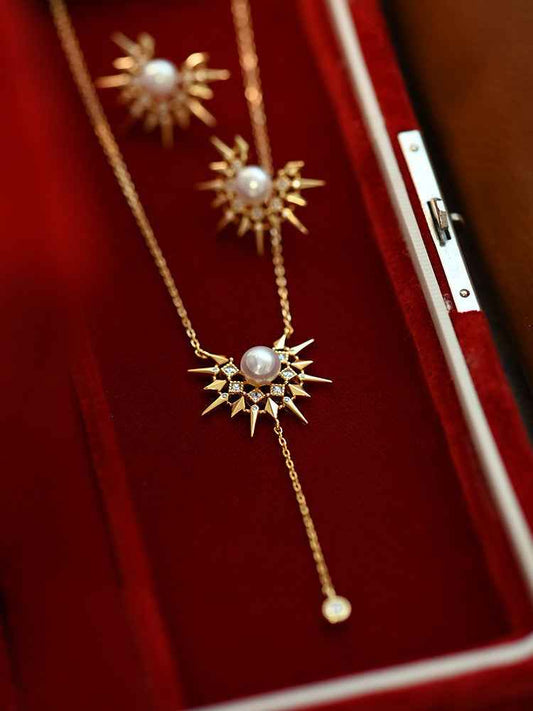 Sterling Silver Freshwater Pearl Necklace with Adjustable S925 Chain – Classic Elegant Design