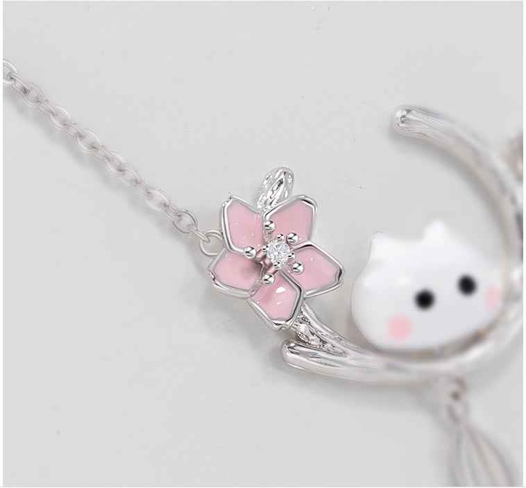 Peekaboo Flower Bud Animal Necklace - Original Gold-Plated Copper Design