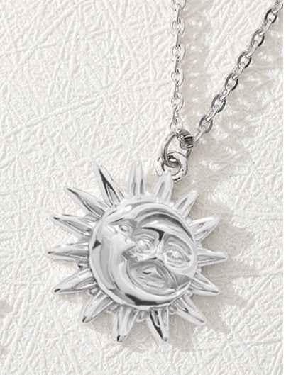 18k Gold Plated Sun Moon Pendant for Elegant Jewelry Lovers