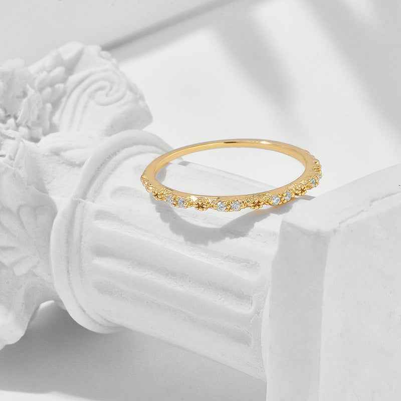 18k Gold Plated Stacking Ring for Elegant Layering in Sterling Silver