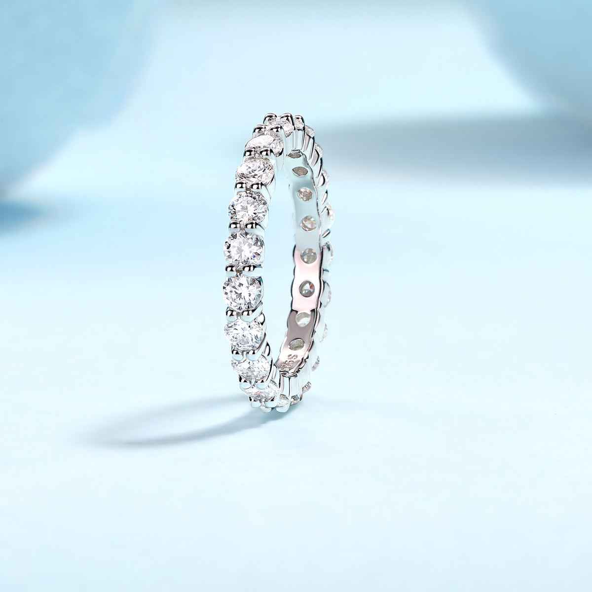 Moissanite Eternity Band in Sterling Silver for Timeless Elegance