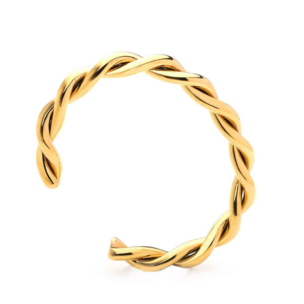 Open Twisted Antique-Style Personalized Bracelet – Bold Statement in Gold & Silver Finishes