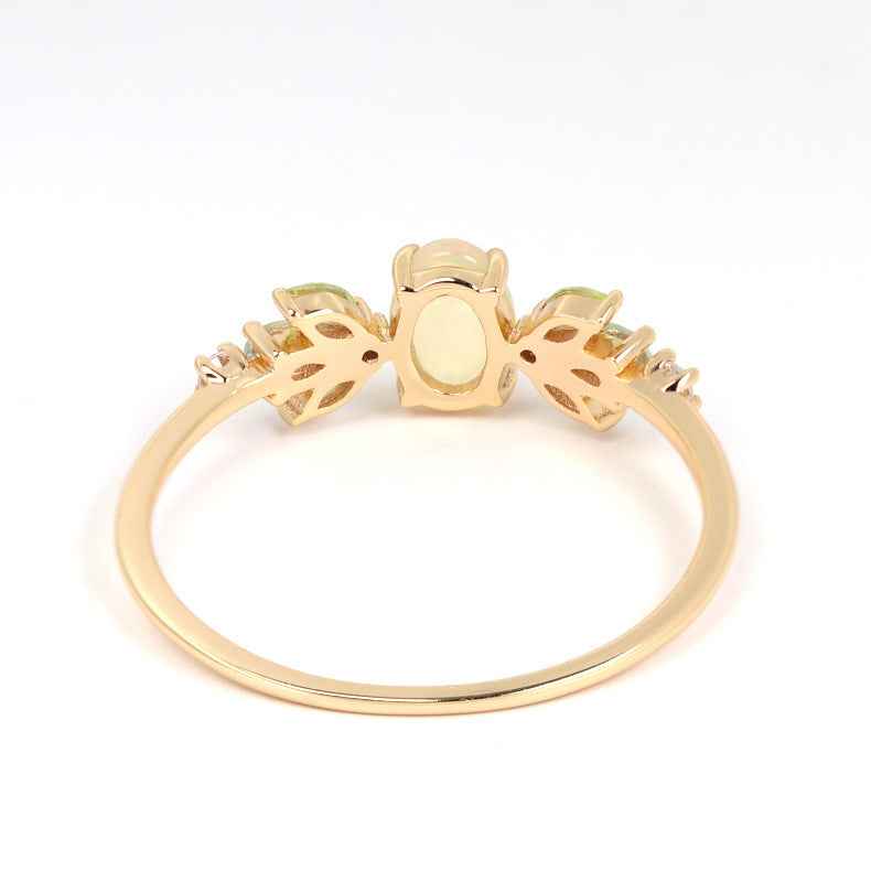 Marquise Opal Peridot Ring - Exquisite Gemstone Jewelry