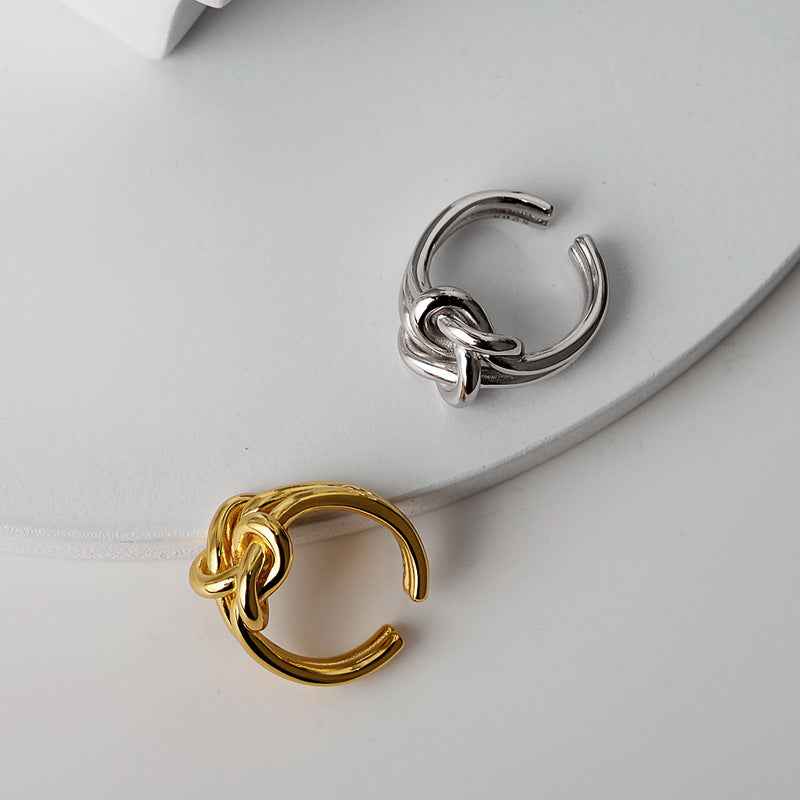 Women's Multilayer Silver Ring - Elegant Winding Design