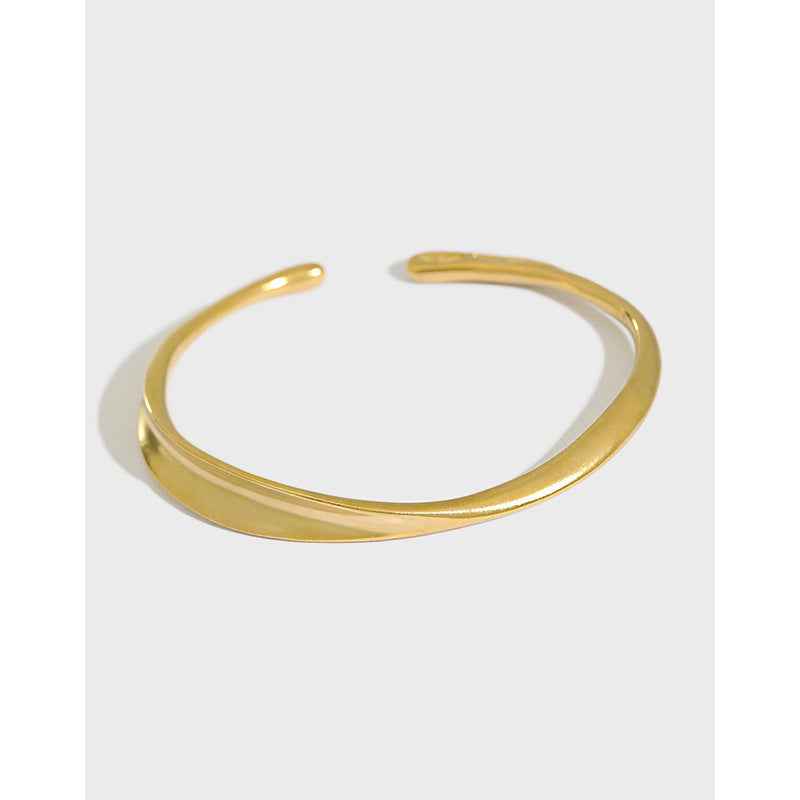 Irregular Sterling Silver Bracelet – Instagram-Inspired with 18K Gold or White Gold Finish