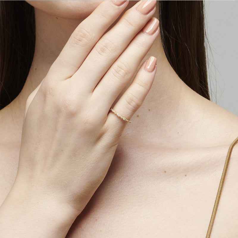 18k Gold Plated Stacking Ring for Elegant Layering in Sterling Silver