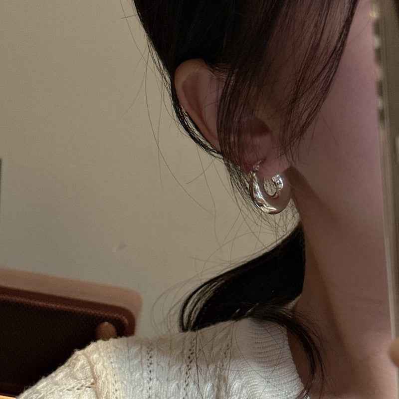 Flower Branch Hook Earrings with Sky Blue Topaz - Gold-Plated 925 Sterling Silver, Nature-Inspired Sky Blue Topaz Earrings