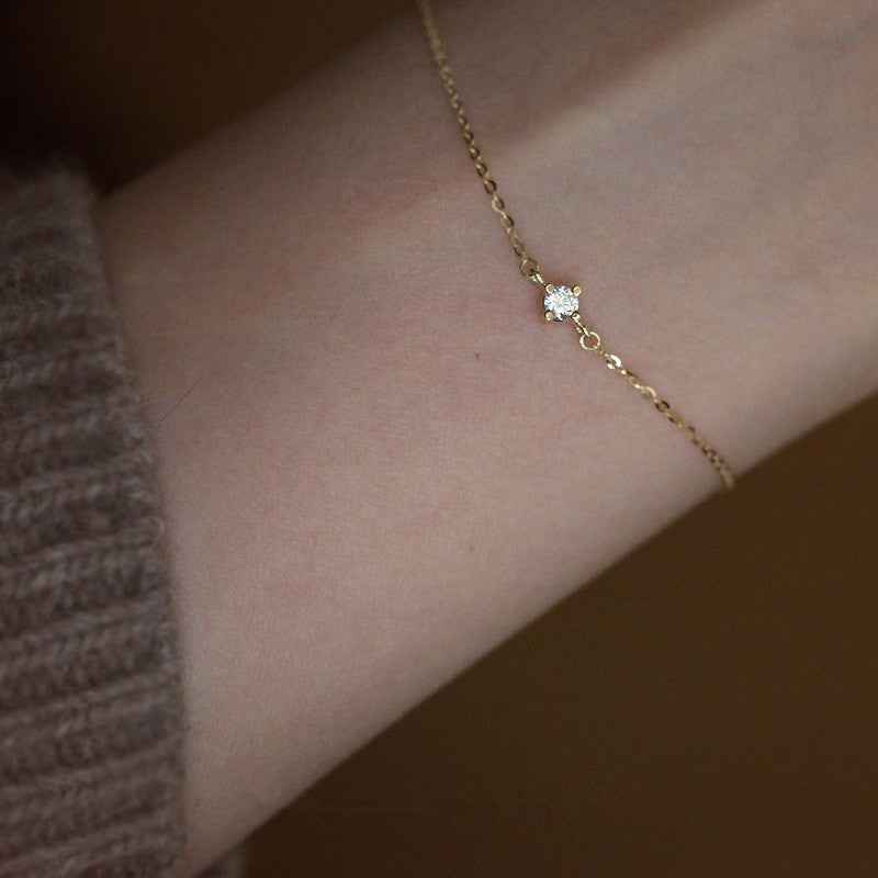 Sterling Silver Zircon Bracelet - Super Versatile Korean Style for Everyday Elegance