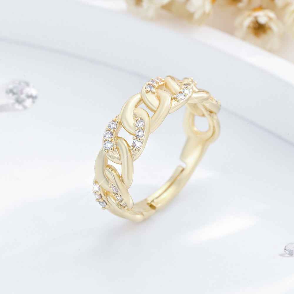 Adjustable Chain Ring Jewelry - Gold & Silver Fashion OL | Women's Statement Ring (Single or Set)