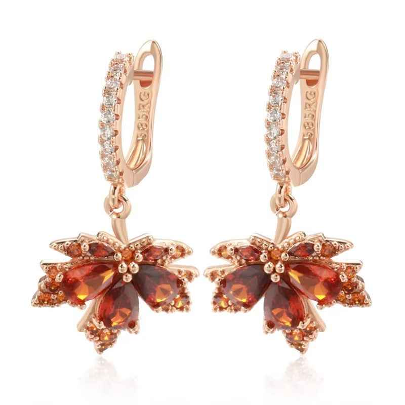 Rose Gold Vintage Bridal Earrings with Geometric Copper Designs in Multiple Styles