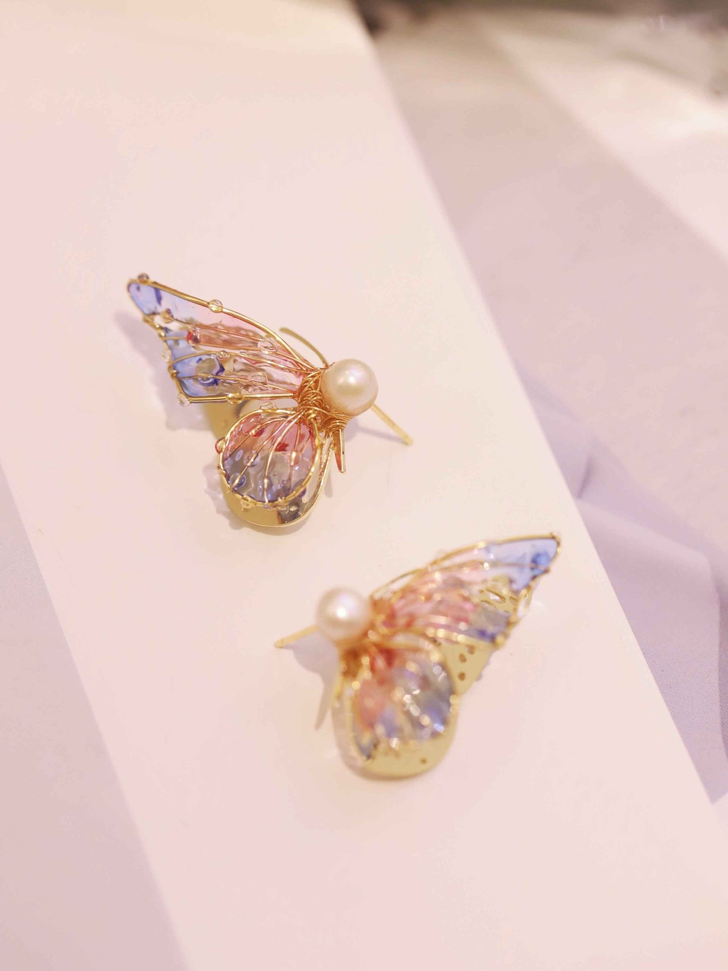 Butterfly Lady Earrings - Vibrant Alloy with Silver or Gold-Plated Options in Multiple Colors & Styles (Studs, Ear Clips, Singles)