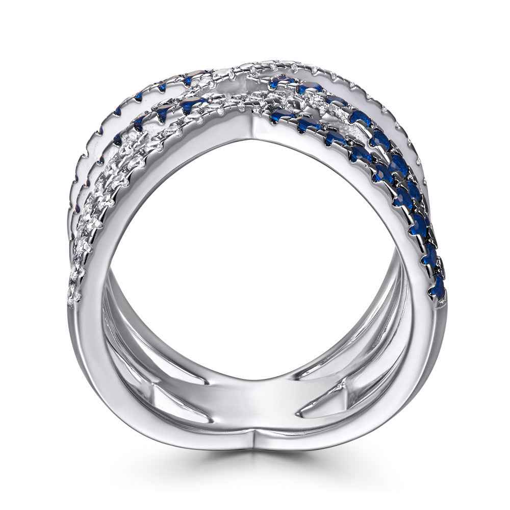 S925 Sterling Silver Cross Ring - Elegant Micro Inlaid Color Cross Design