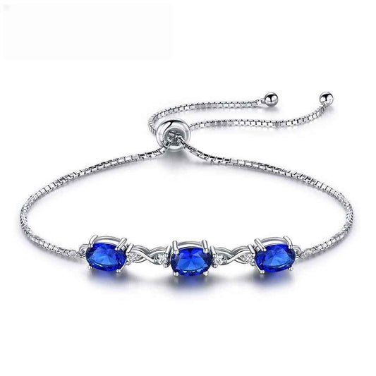 Blue Wave Tanzanite Bracelet - Adjustable Sterling Silver Ocean-Inspired Luxury in Multiple Colors