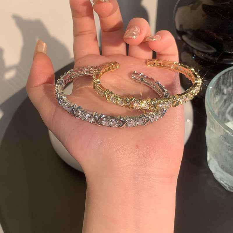 Elegant 'X' Design Elegant Cuff Bracelet