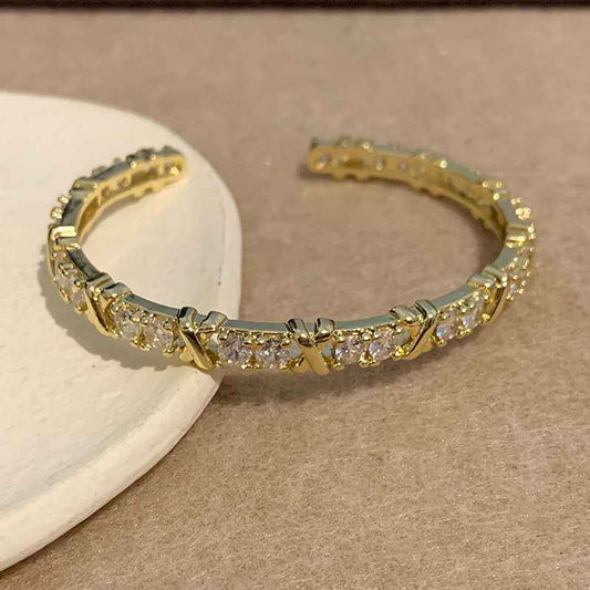 Elegant 'X' Design Elegant Cuff Bracelet