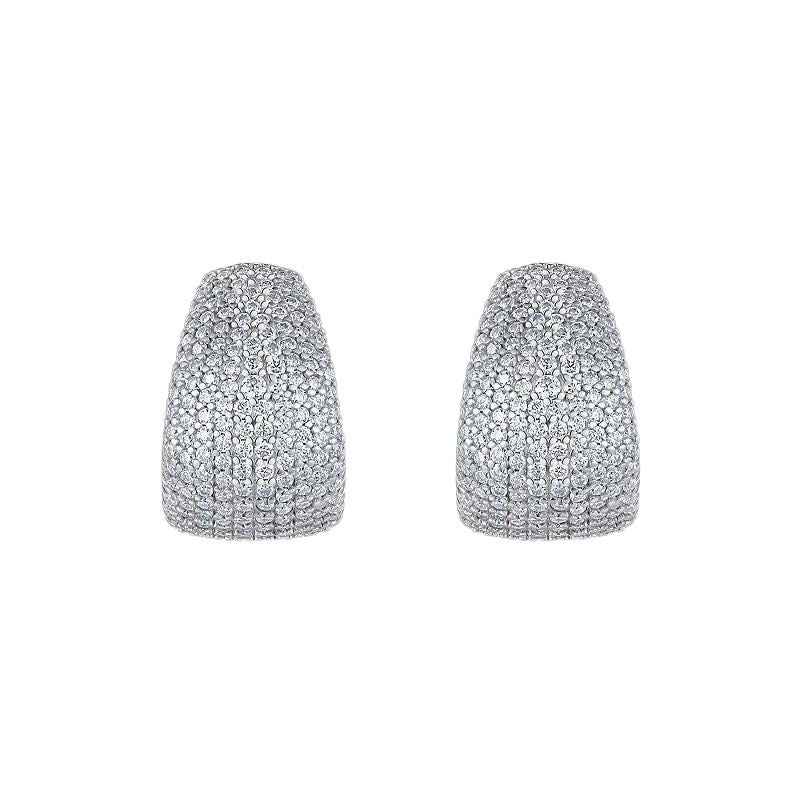 Sterling Silver Moissanite Earrings - Versatile Geometric Design with Gift Box Option