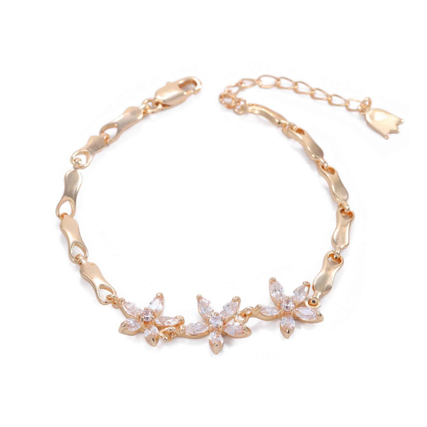 Clover Diamond Flower Bracelet - Elegant Floral Design for Timeless Elegance