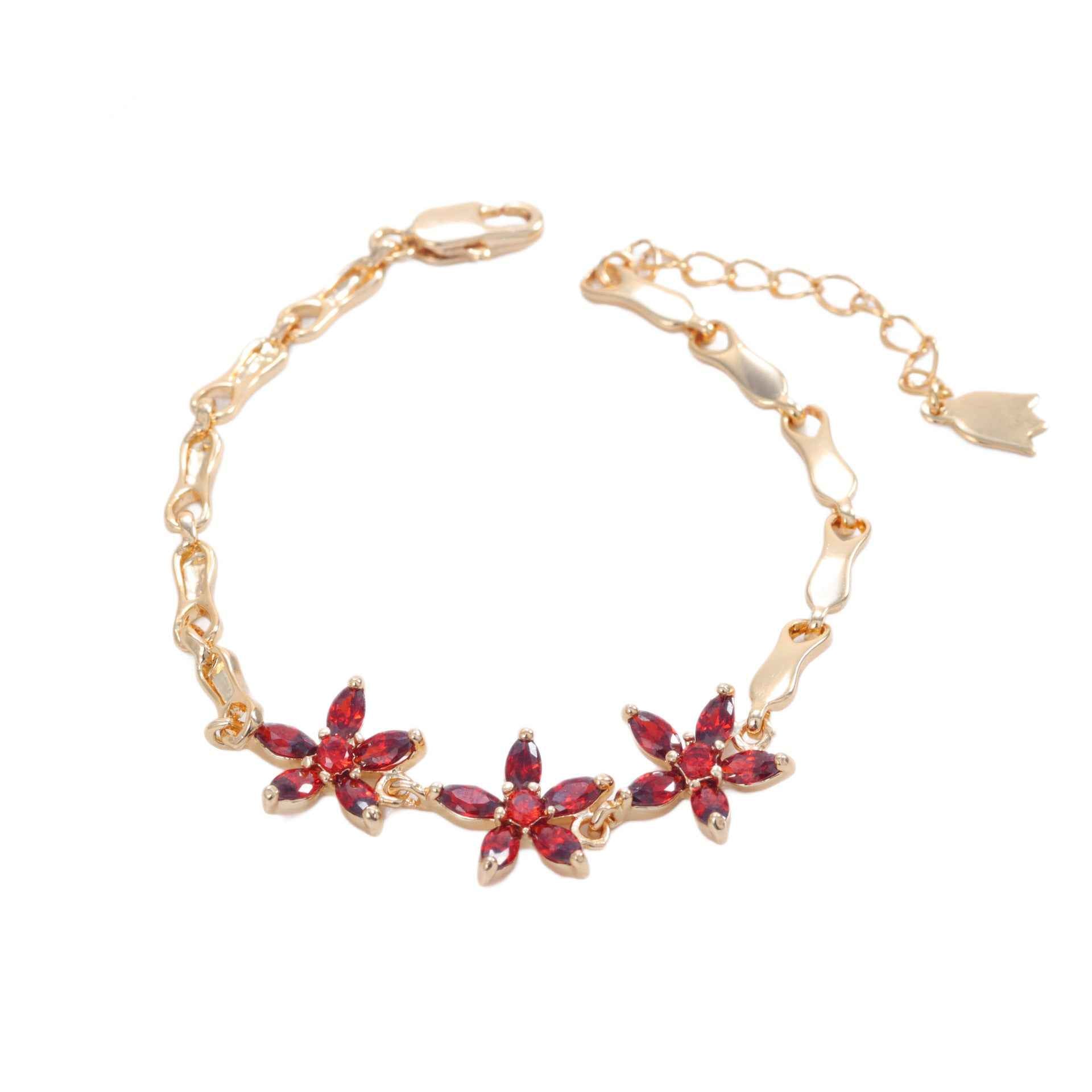 Clover Diamond Flower Bracelet - Elegant Floral Design for Timeless Elegance
