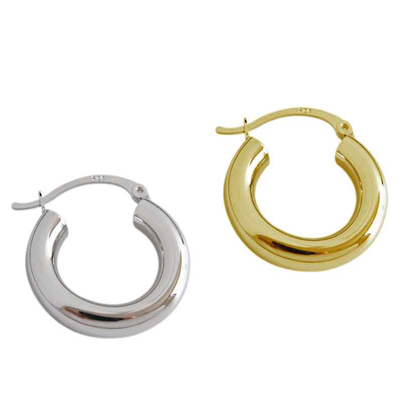 Oversized Statement Earrings in Sterling Silver with Gold or Platinum Plating – Modern Minimalist Design