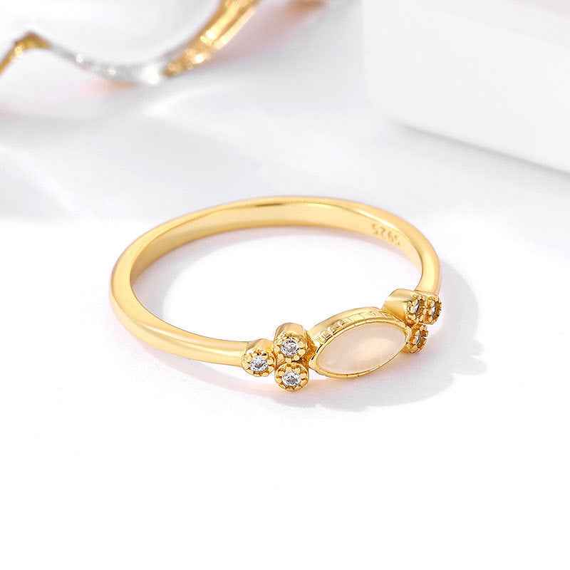 18k Gold Plated Marquise Ring in Sterling Silver for Elegant Style