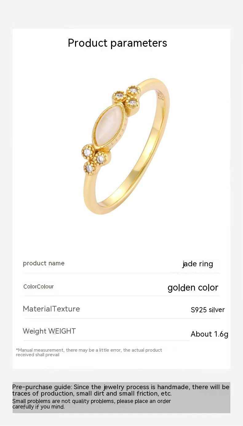 18k Gold Plated Marquise Ring in Sterling Silver for Elegant Style