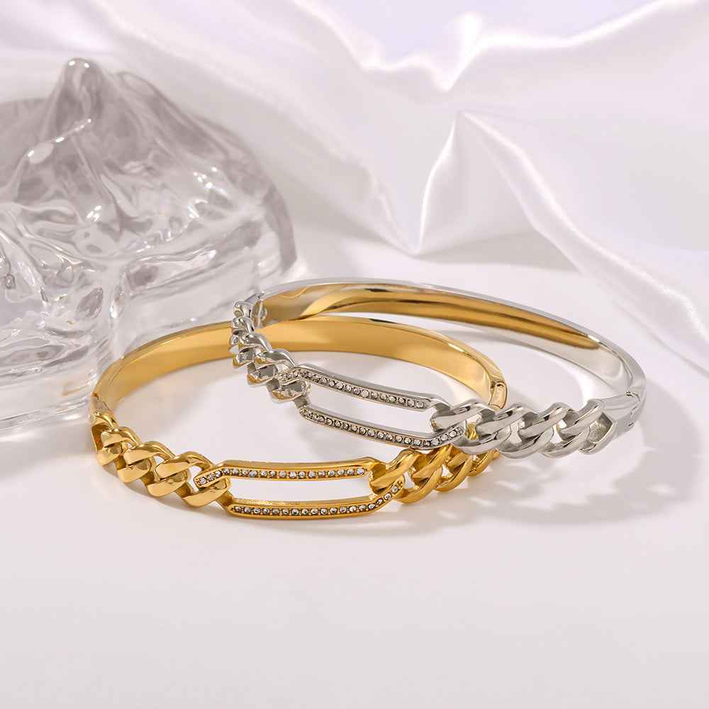 Twist Texture Crystal Bracelet - Elegant Bar Design for All Occasions
