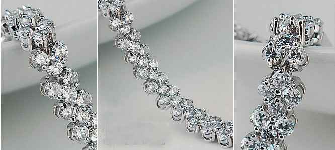 Round Cut CZ Tennis Bracelet in S925 Sterling Silver - Elegant and Timeless Jewelry