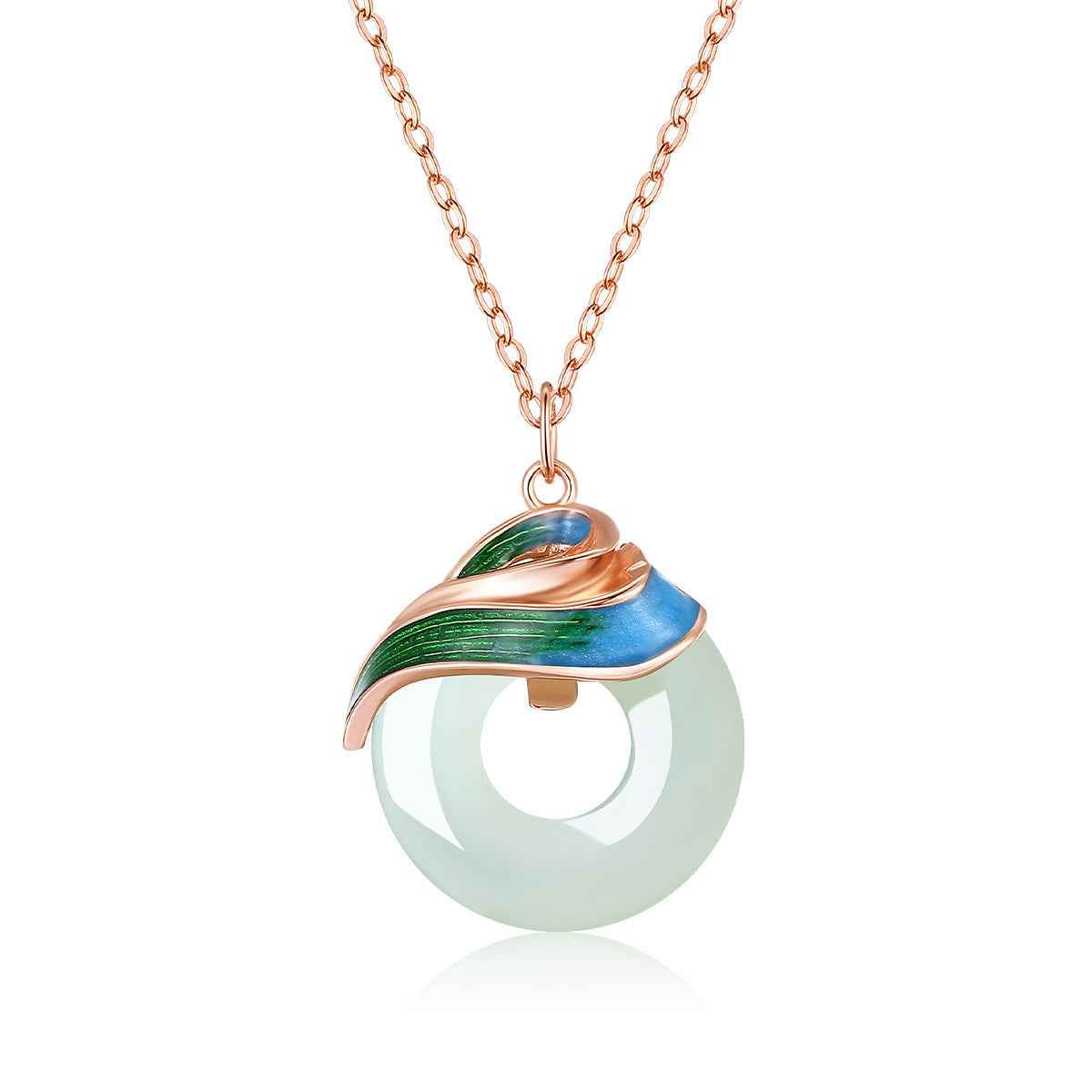 Dream Color Peace Necklace - S925 Sterling Silver in Iridescent Rose or White Finish