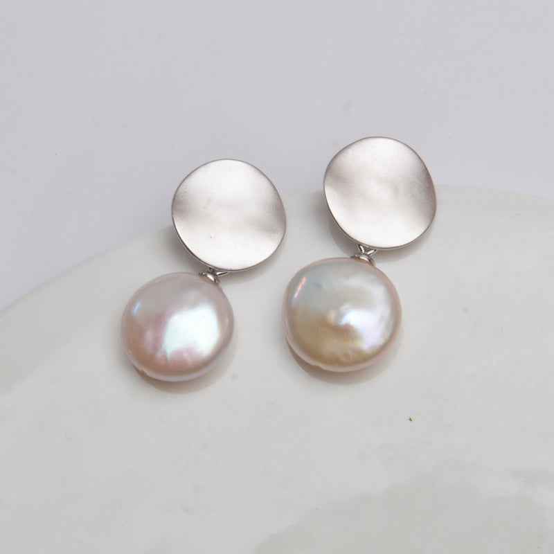 Freshwater Baroque Pearl Earrings in Silver or Gold Finish – Genuine Pearls, Two Sizes Available