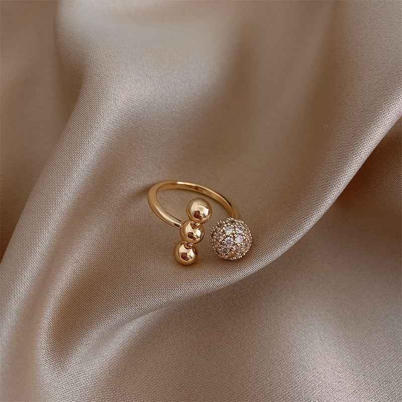 Classic Adjustable Zircon Circle Ring | Korean Fashion Statement Jewelry for Women