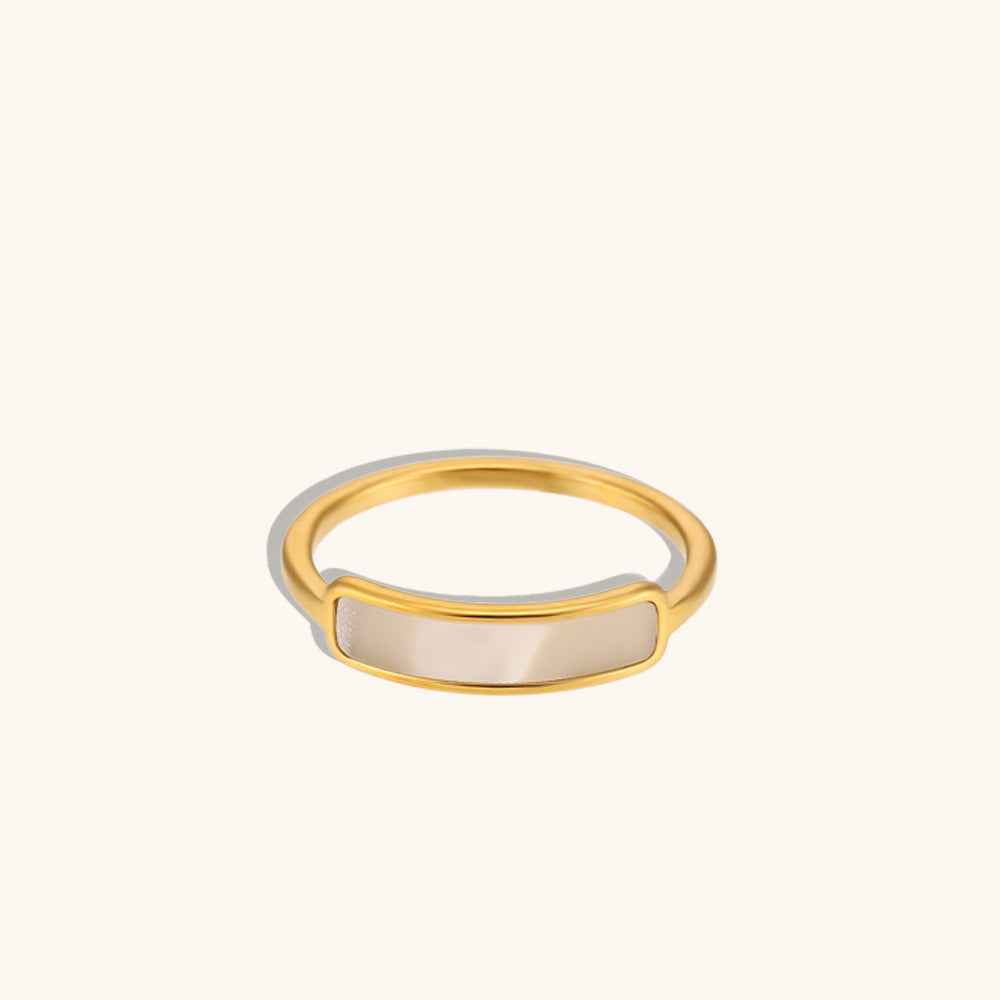 Long Shell Thin Ring – Minimalist Titanium Steel Geometric Band for Everyday Stackable Jewelry