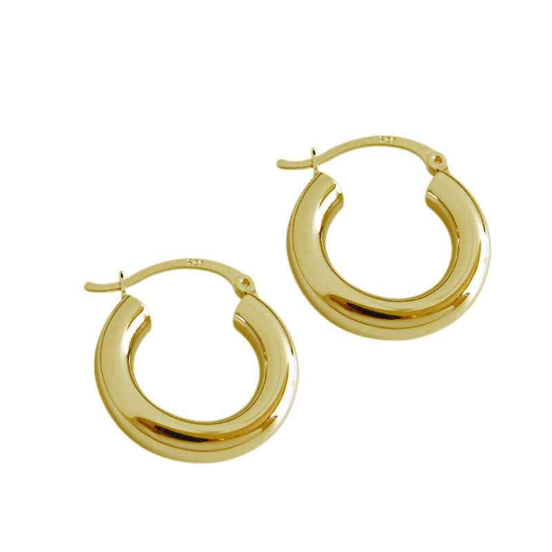 Oversized Statement Earrings in Sterling Silver with Gold or Platinum Plating – Modern Minimalist Design