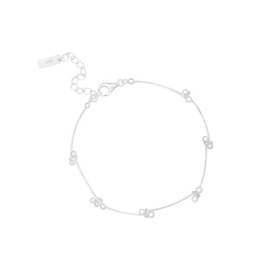 Minimalist Segment Stitching Bracelet – Bright Silver, Light Luxury Instagram Style - Eterna